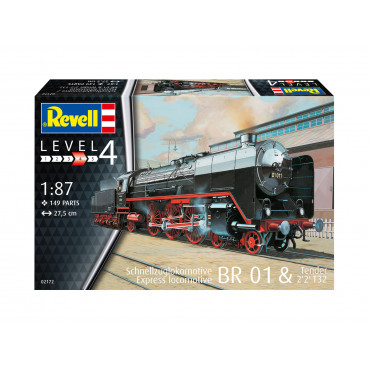 KIT PARA MONTAR REVELL LOCOMOTIVA EXPRESS BR 01 & TENDER 2'2' T32 1/87 149 PEÇAS REV 02172